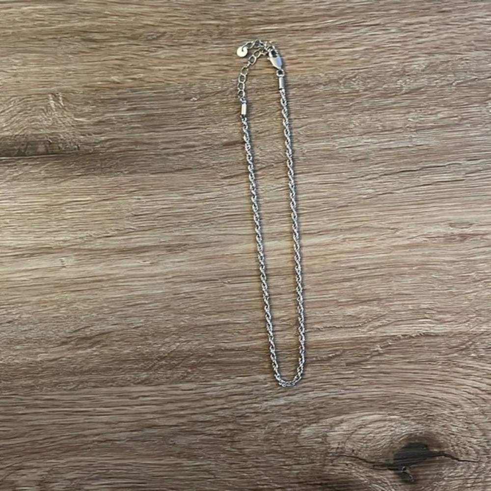 Silver Twisted Rope Necklace - Picture 3 of 5